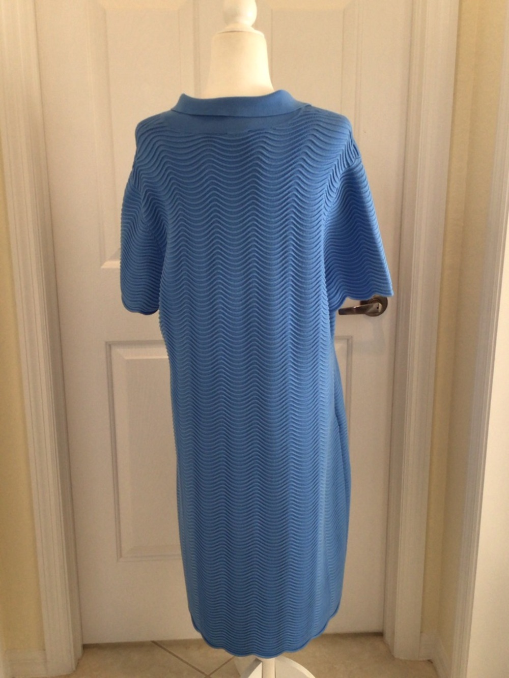 Talbots blue collared scalloped dress - Picture 2 of 5